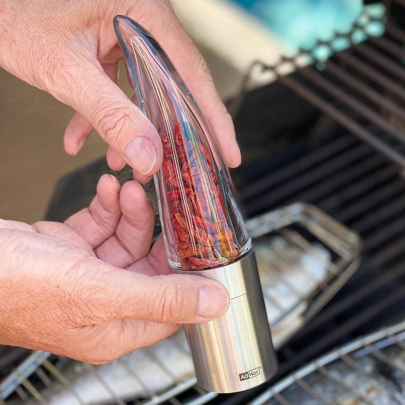 AdHoc Pepe Chili Cutter and Spice Grinder - Easy Clean Dried Herb Spice & Herb Cutter - Stainless Steel & Acrylic Mill for Dried Chili - Manual Mill with Stainless Steel Blades - Image 3